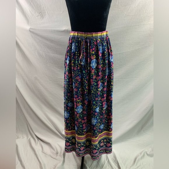 Blue Boho Floral Print Skirt - Picture 6 of 6